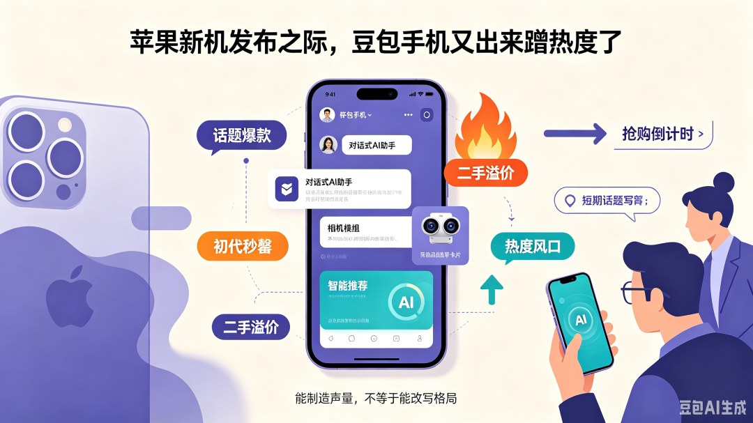 苹果新机发布之际，豆包手机又出来蹭热度了